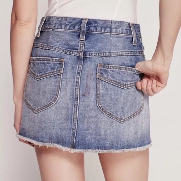 Free People | Beat Of The Music Mini Denim Skirt Size 6 - Picture 3 of 8